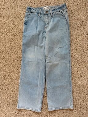 Abercrombie Kids Light Blue High Rise Wide Leg Jeans